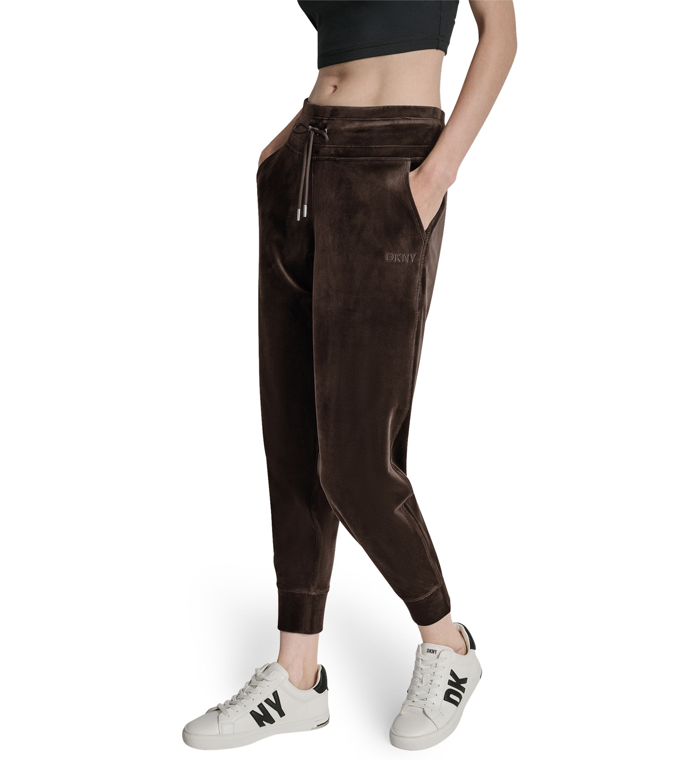 Womens Mid-Rise Slim Fit Jogger with Logo Embroidery 
