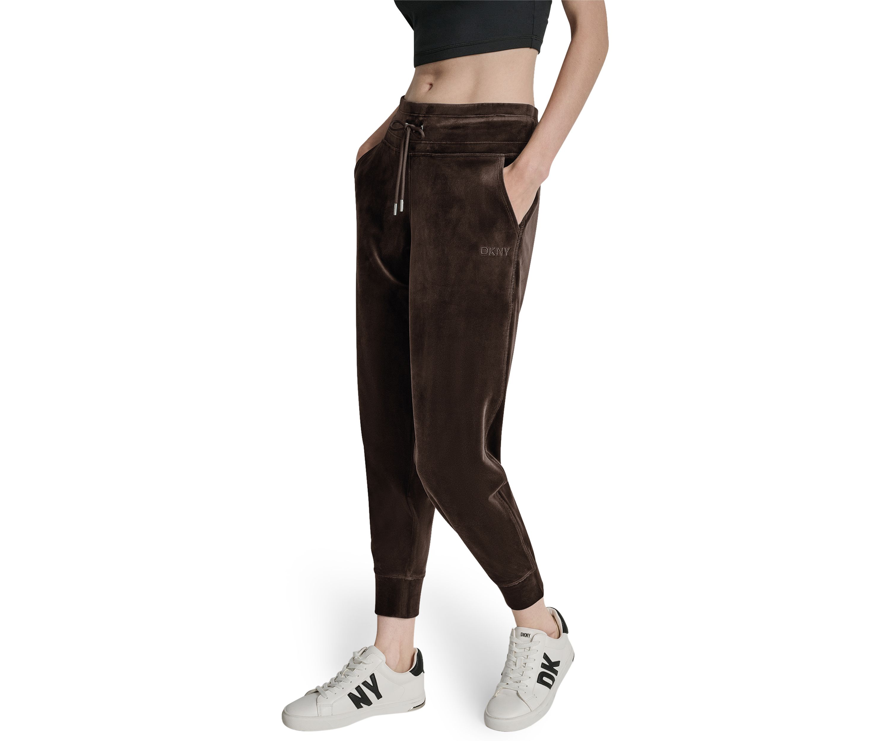 Womens Mid-Rise Slim Fit Jogger with Logo Embroidery 