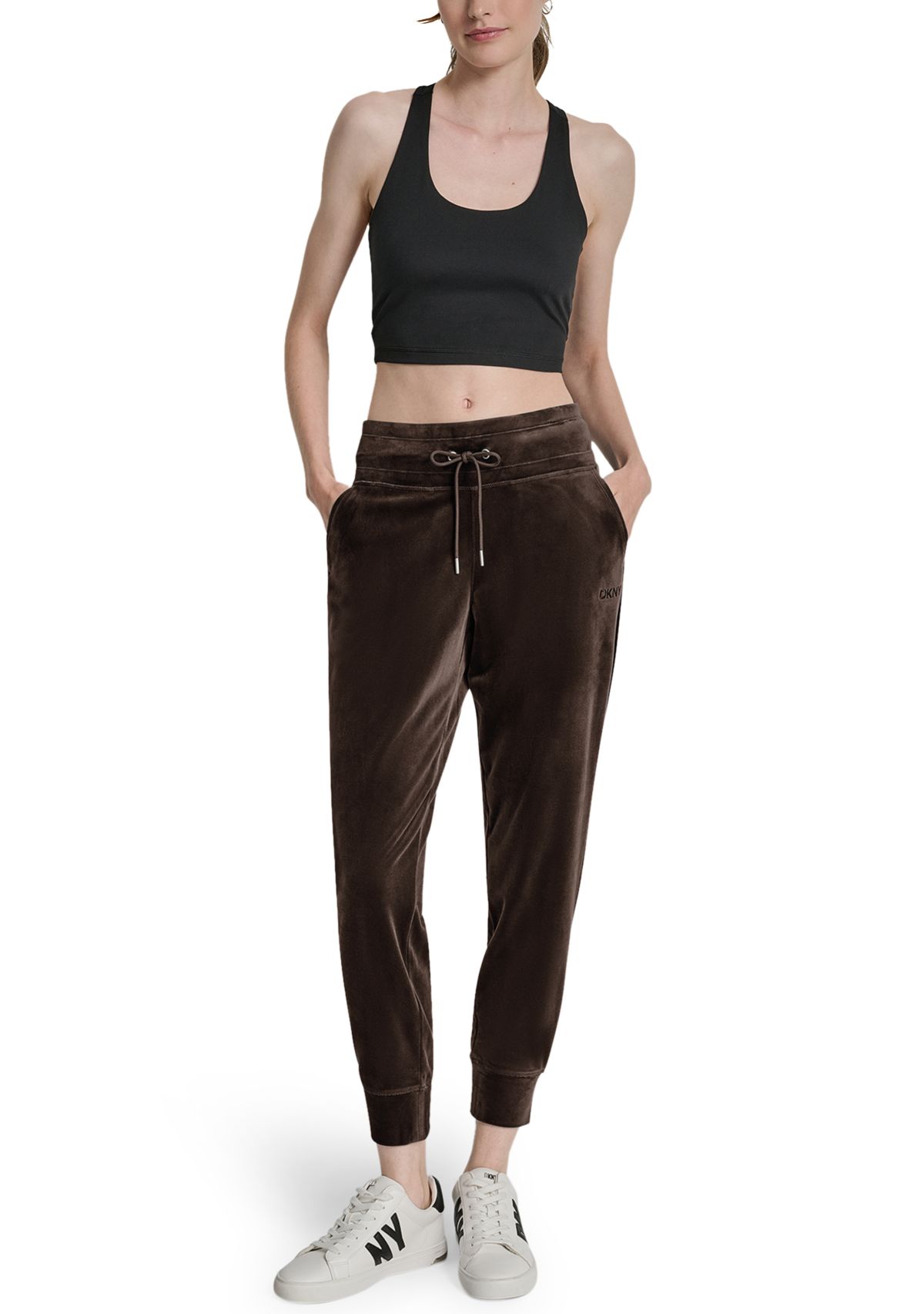 Womens Mid-Rise Slim Fit Jogger with Logo Embroidery 