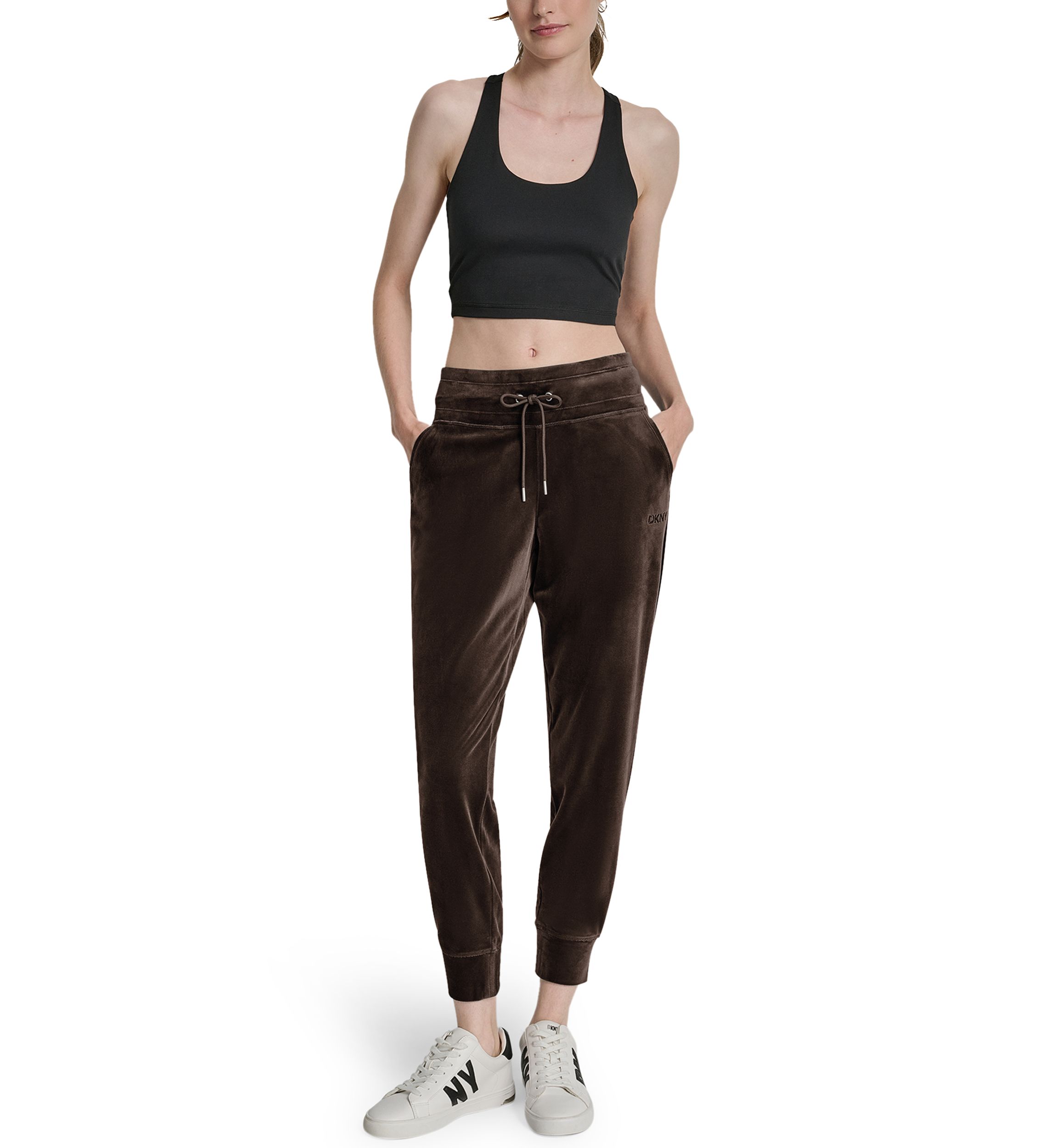 Womens Mid-Rise Slim Fit Jogger with Logo Embroidery 