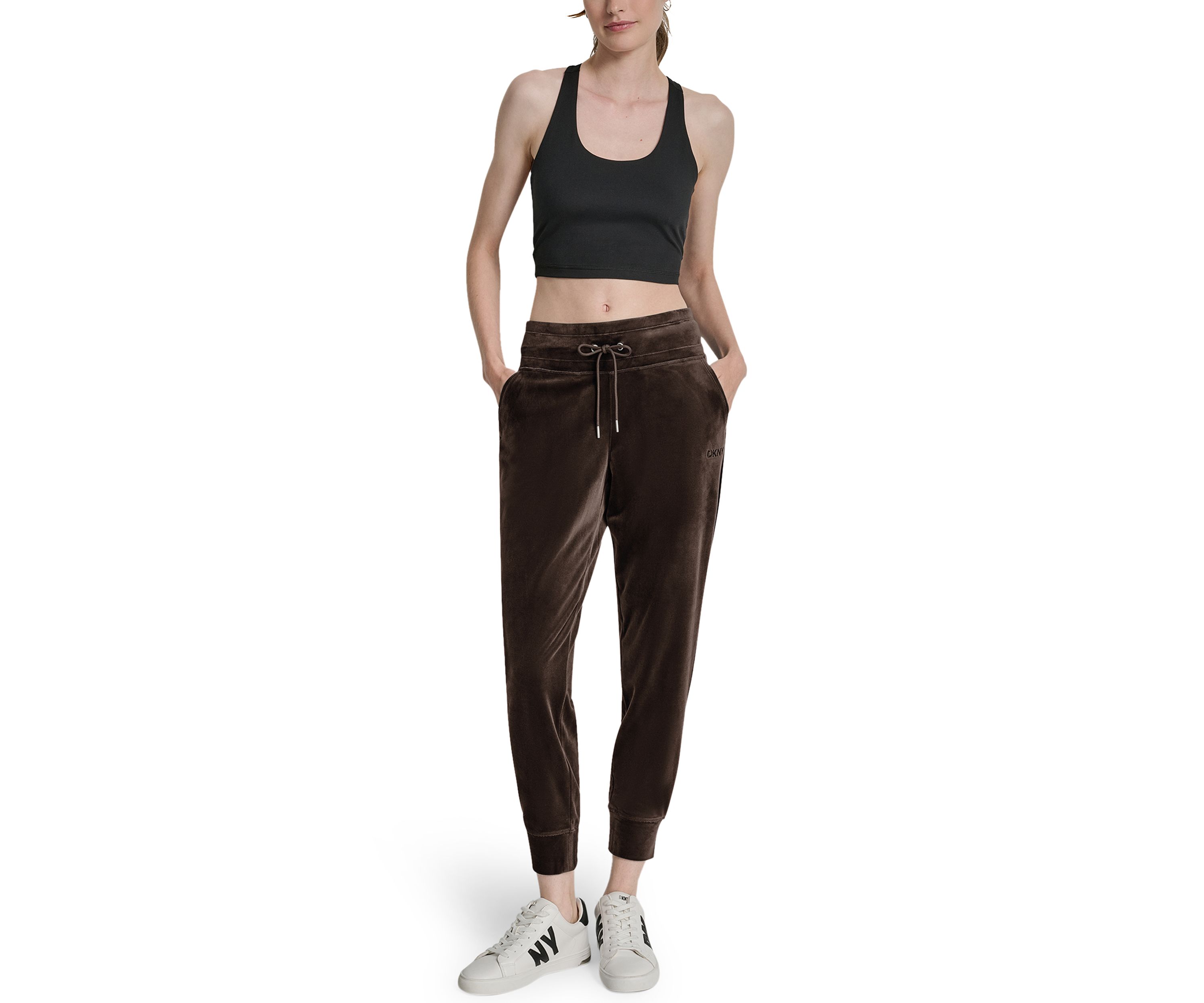 Womens Mid-Rise Slim Fit Jogger with Logo Embroidery 