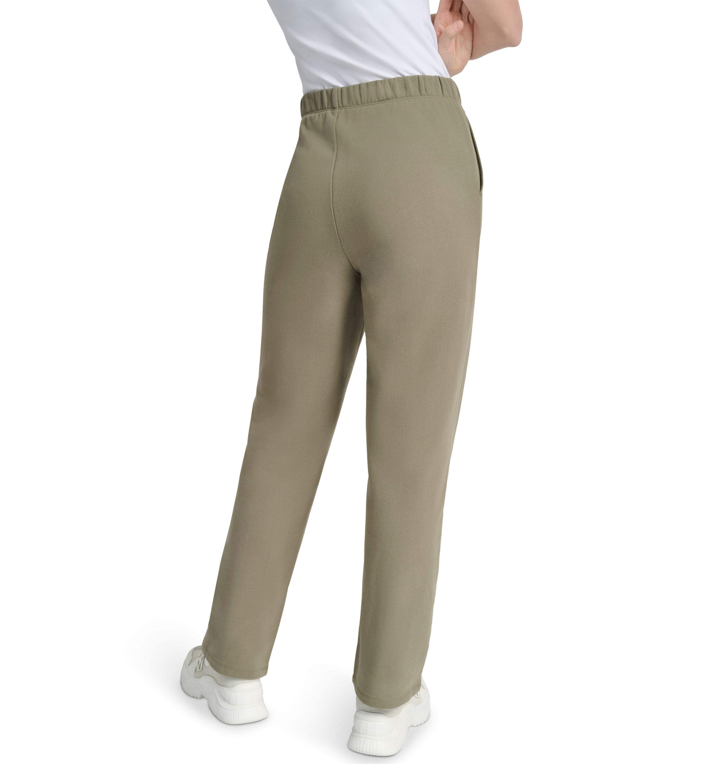 Womens Woven Patch Boyfriend Open Leg Pants