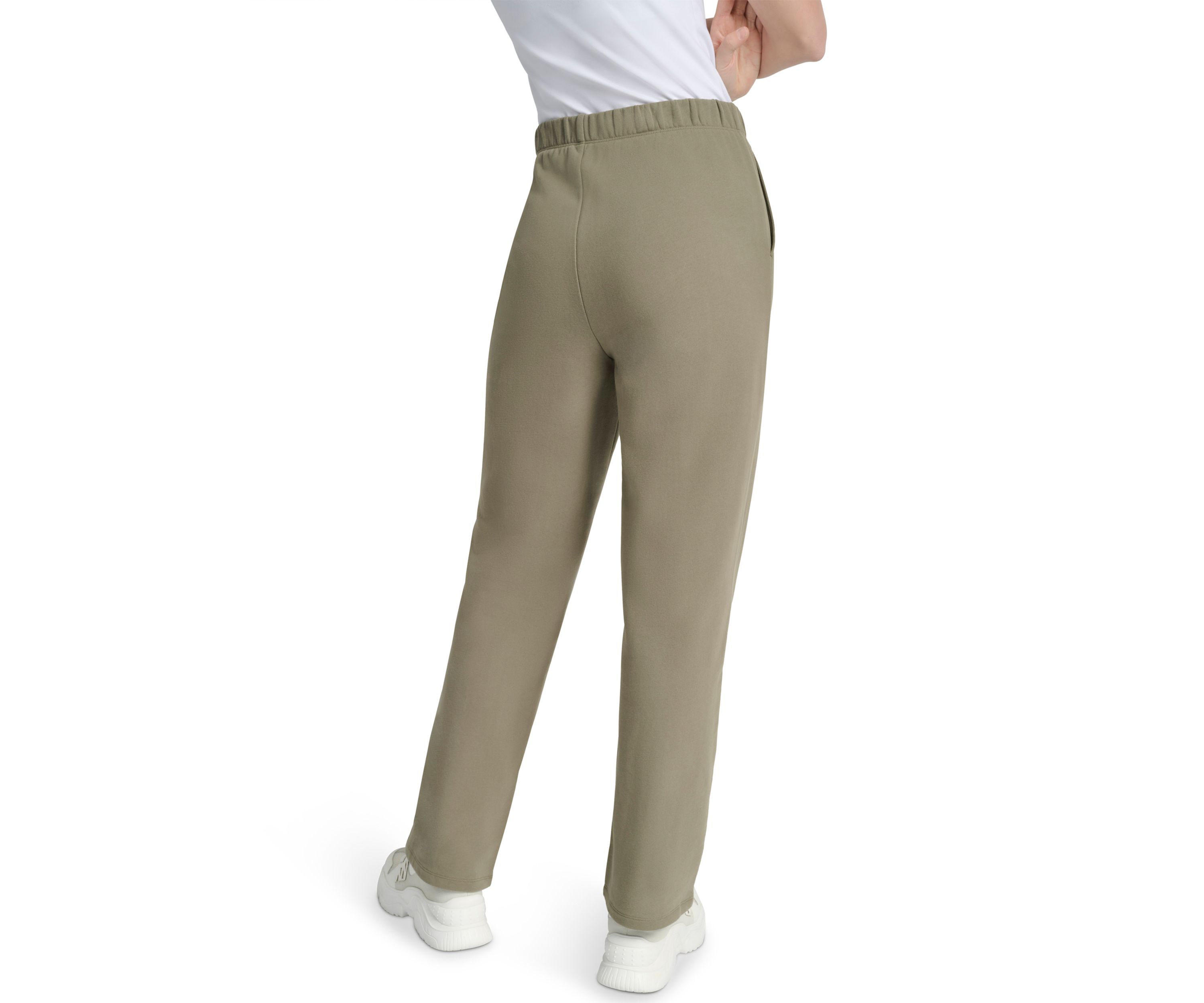 Womens Woven Patch Boyfriend Open Leg Pants