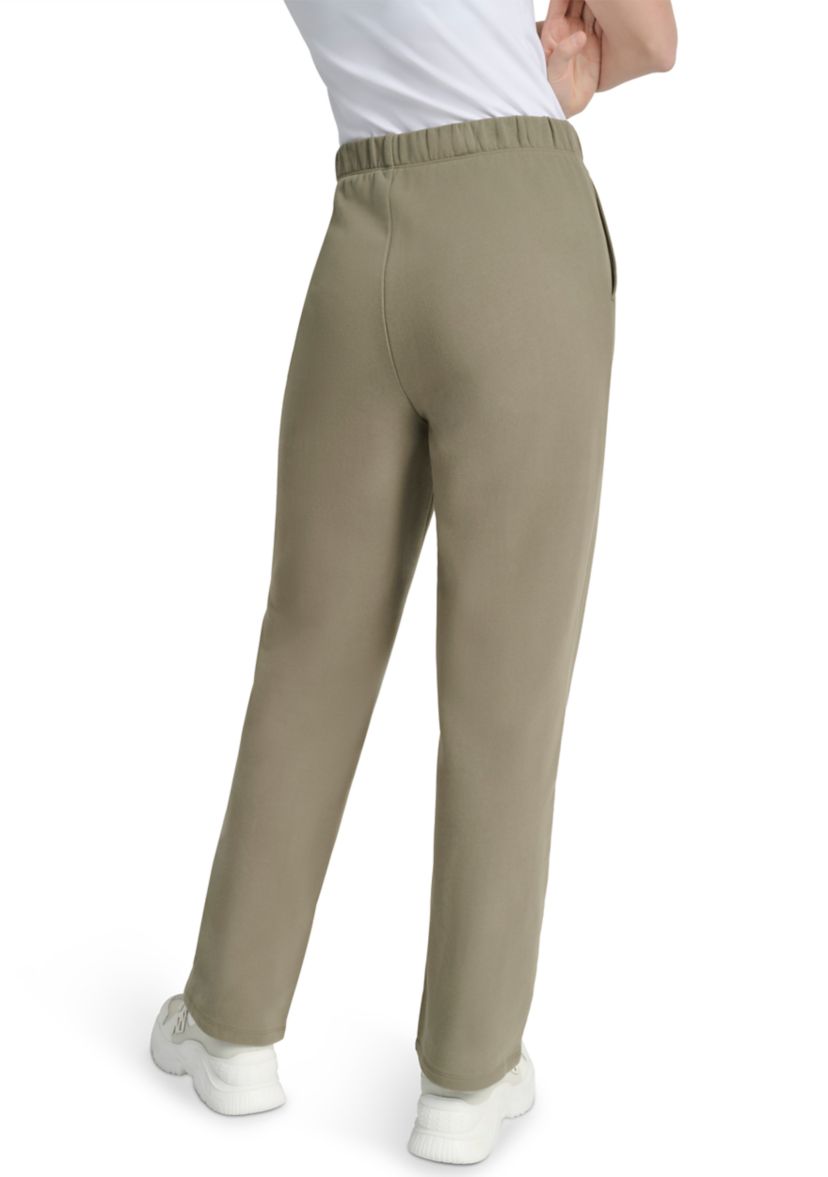 Womens Woven Patch Boyfriend Open Leg Pants