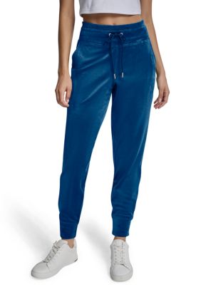 DKNY Sport Women's Mid-Rise Cuffed Slim Fit Jogger with Mini-Rhinestone Logo, XL