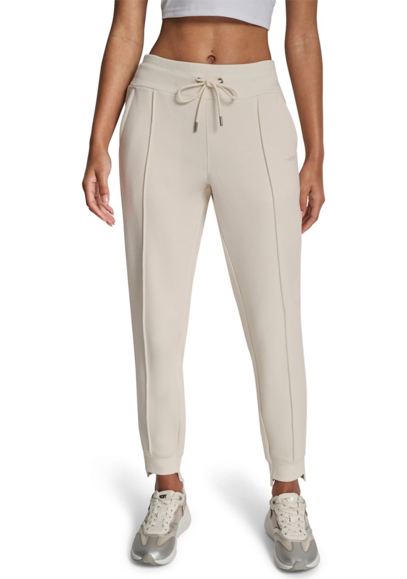 Womens Tonal Embroidered Logo Pintuck Jogger