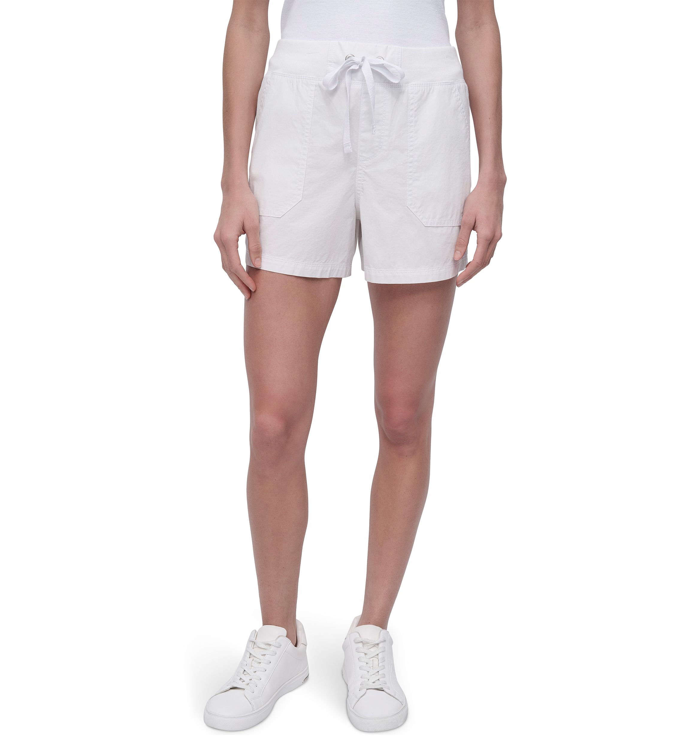 Rib Waistband Cargo Shorts with Twill Drawcord 