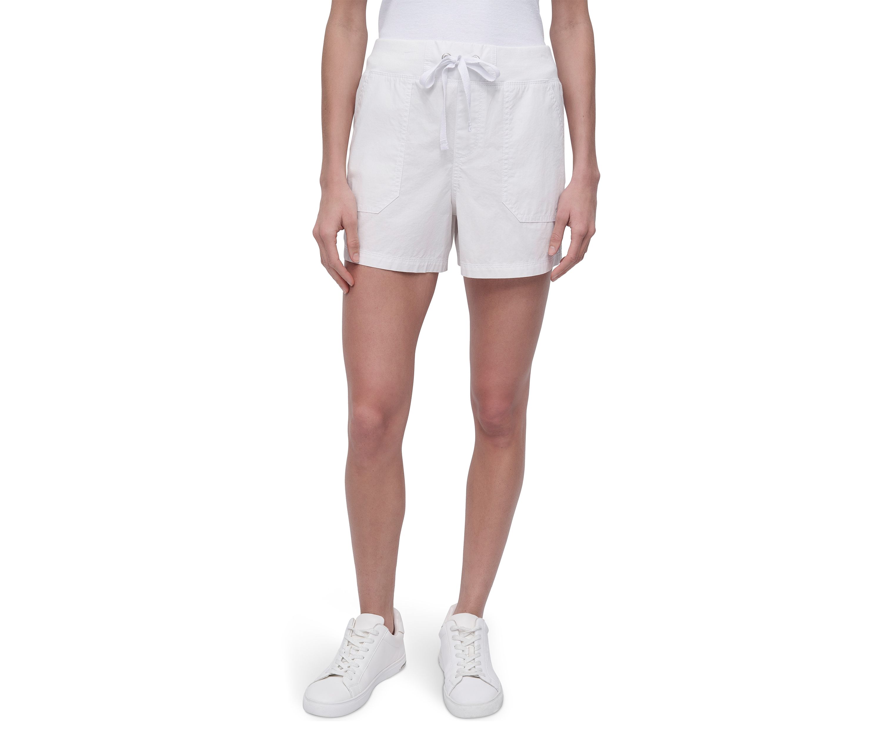 Rib Waistband Cargo Shorts with Twill Drawcord 