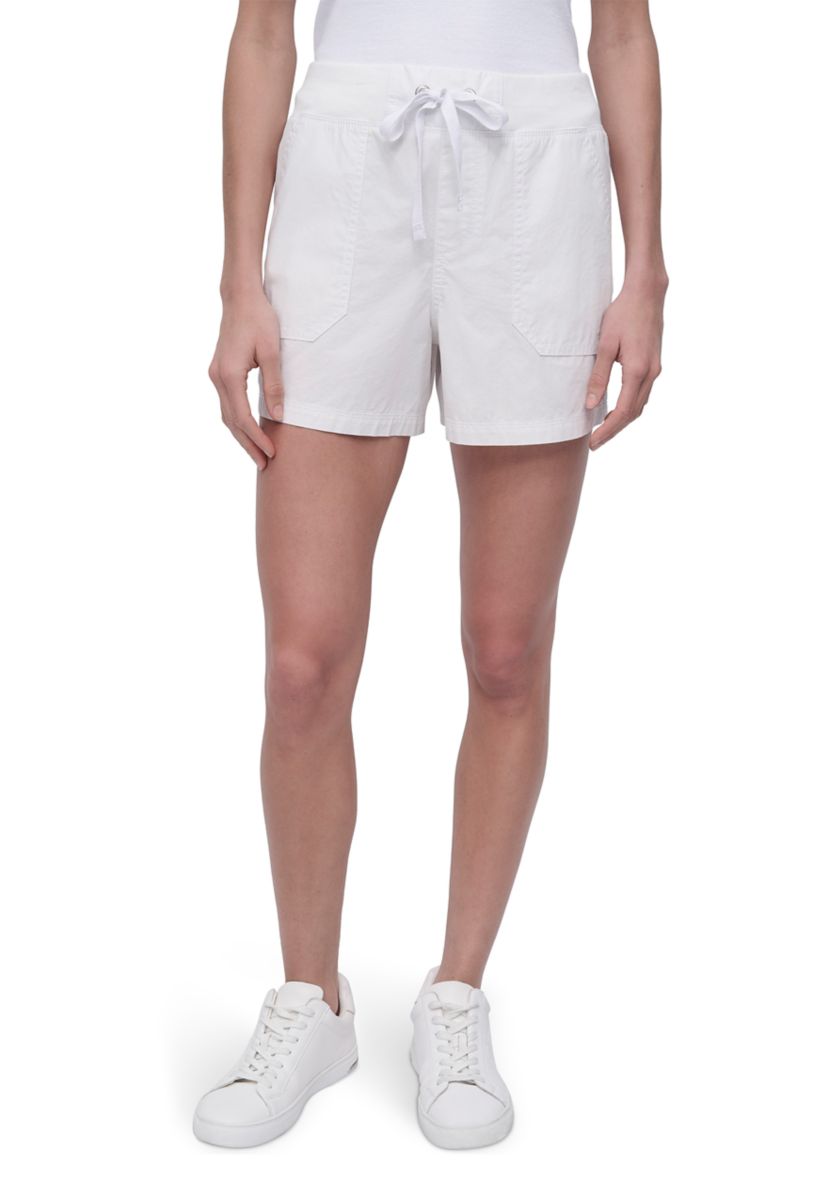 Rib Waistband Cargo Shorts with Twill Drawcord 