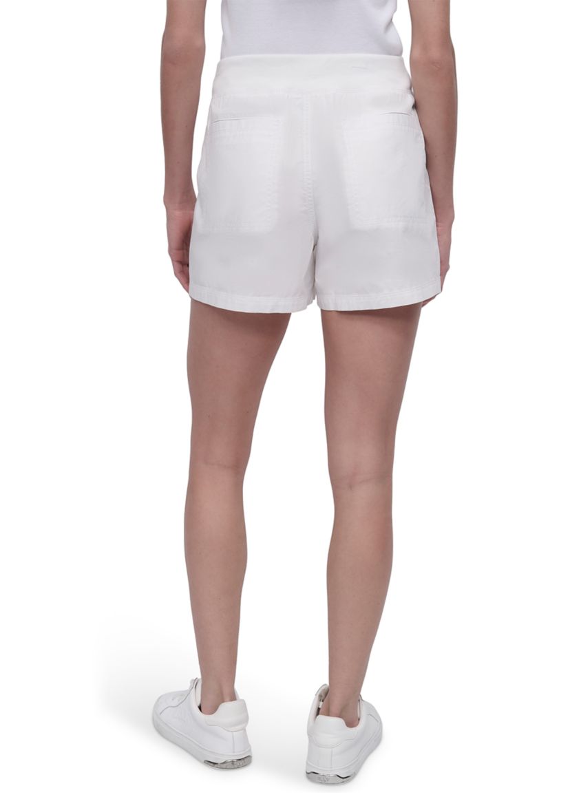 Rib Waistband Cargo Shorts with Twill Drawcord 