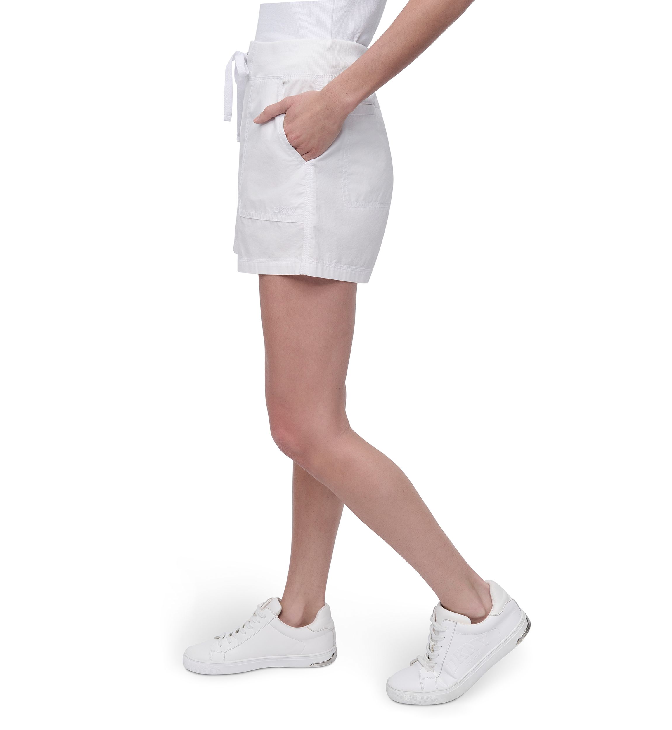 Rib Waistband Cargo Shorts with Twill Drawcord 