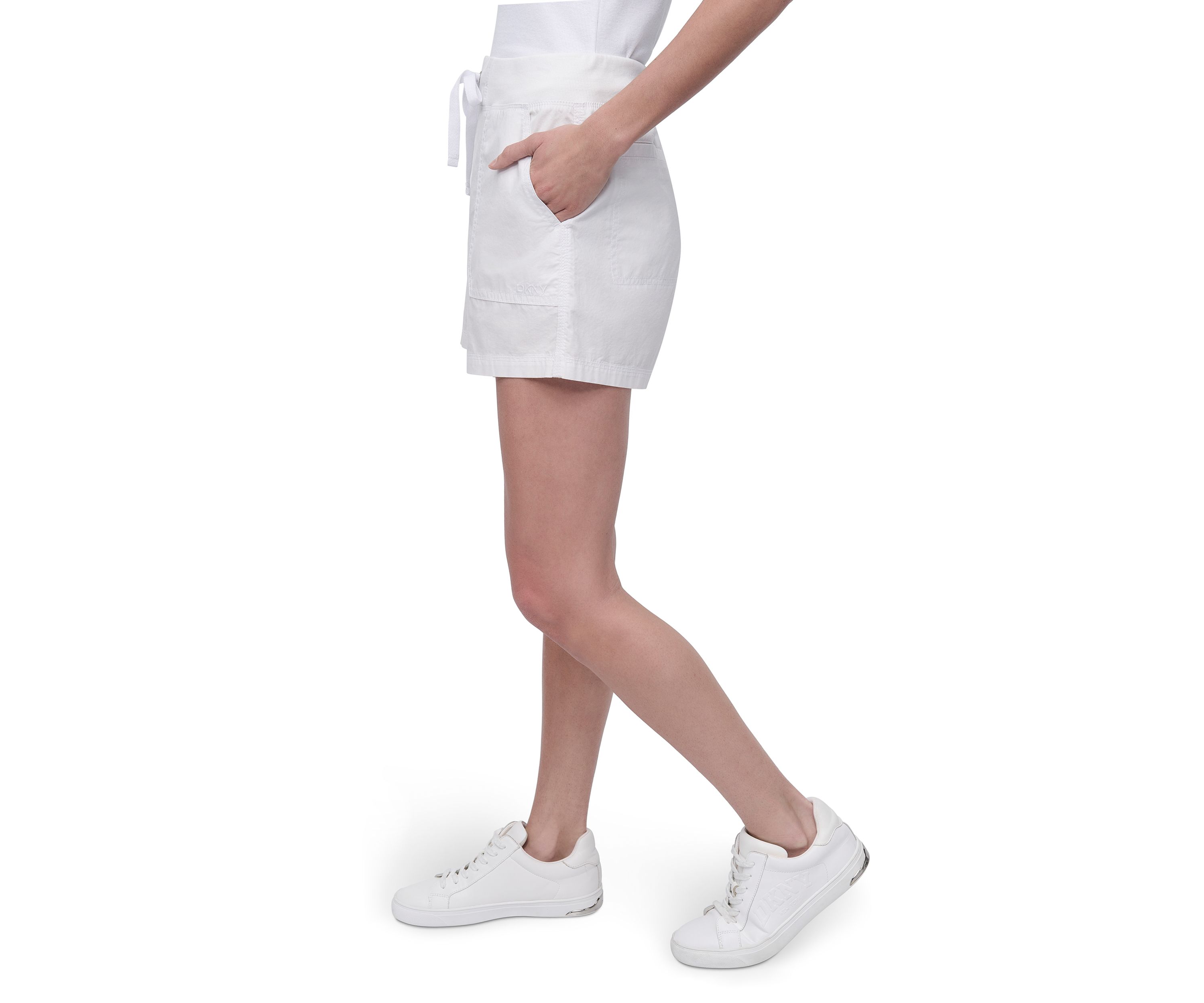 Rib Waistband Cargo Shorts with Twill Drawcord 
