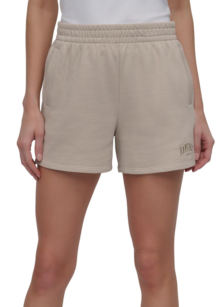Varsity Embroidered Logo Smocked Waist 4" Shorts with Pockets