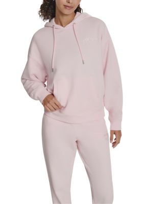 DKNY Sport Women's Varsity Embroidered Logo Hoodie, Pink, XS