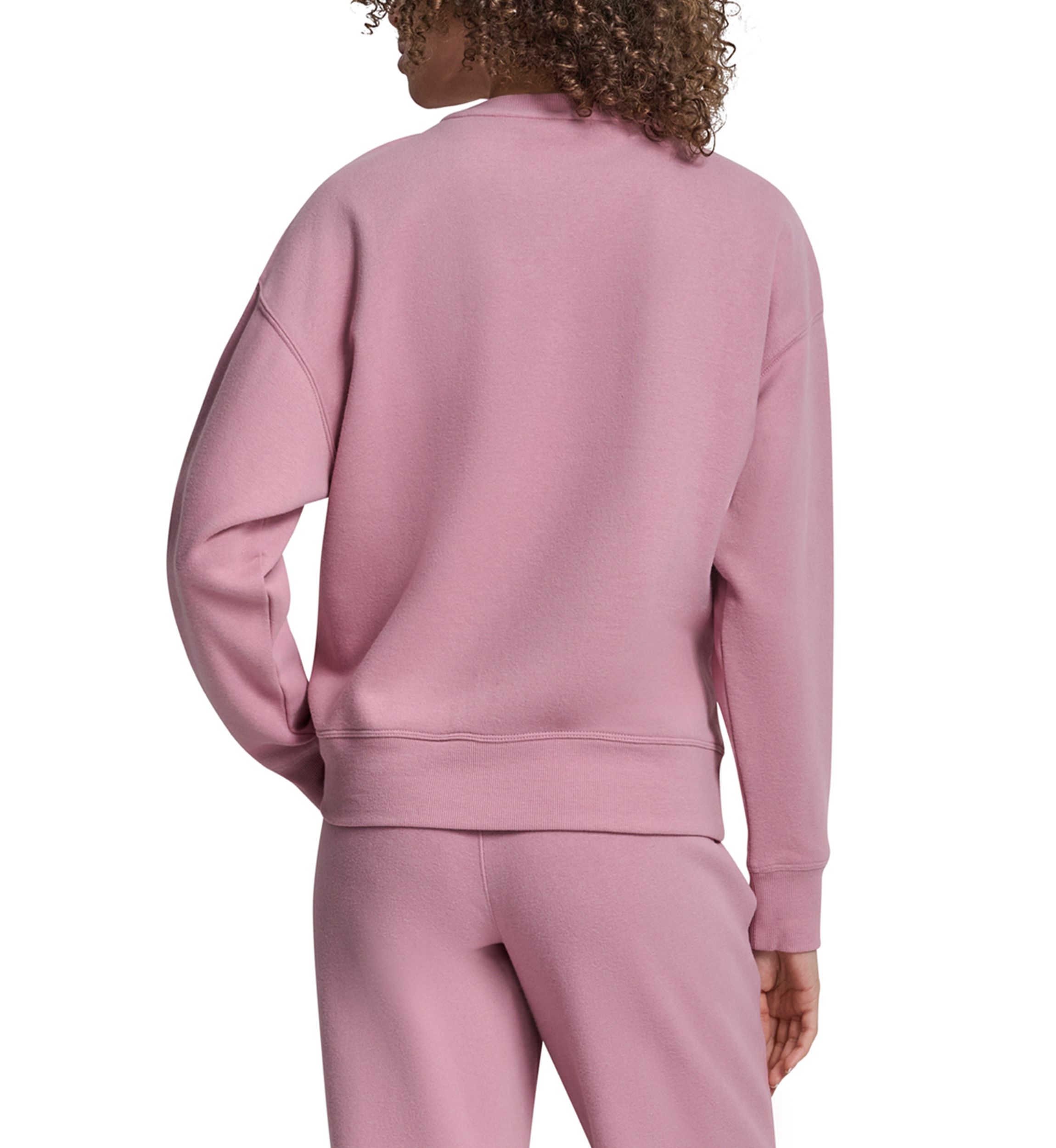 Womens Tonal Logo Patch Crew Neck Drop Shoulder Pullover