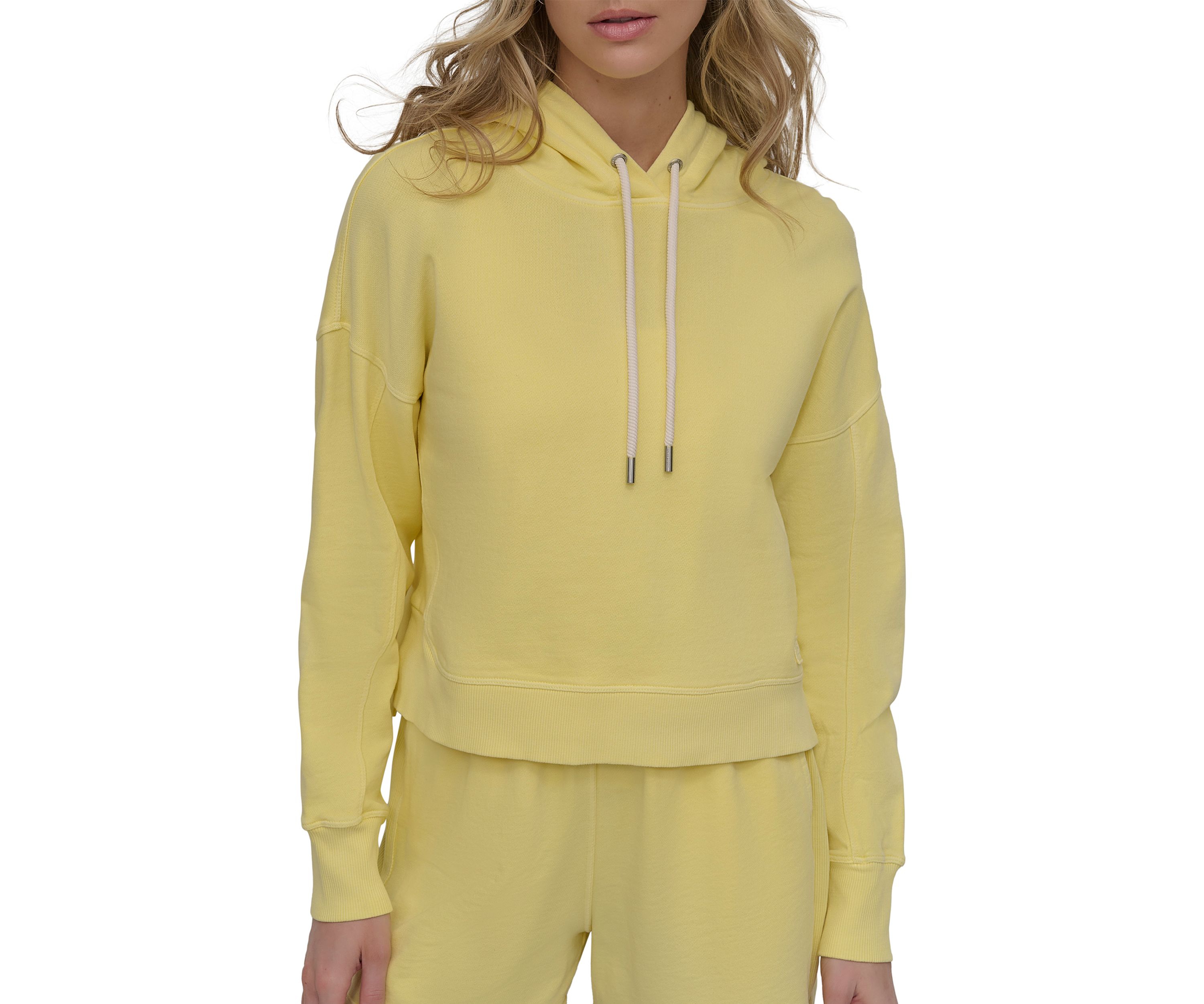 Embroidered Logo Rib Mix Shaped Panel Hoodie 