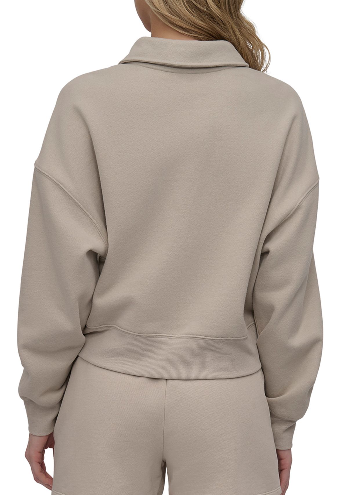Womens Varsity Embroidered Logo Johnny Collar Pullover 