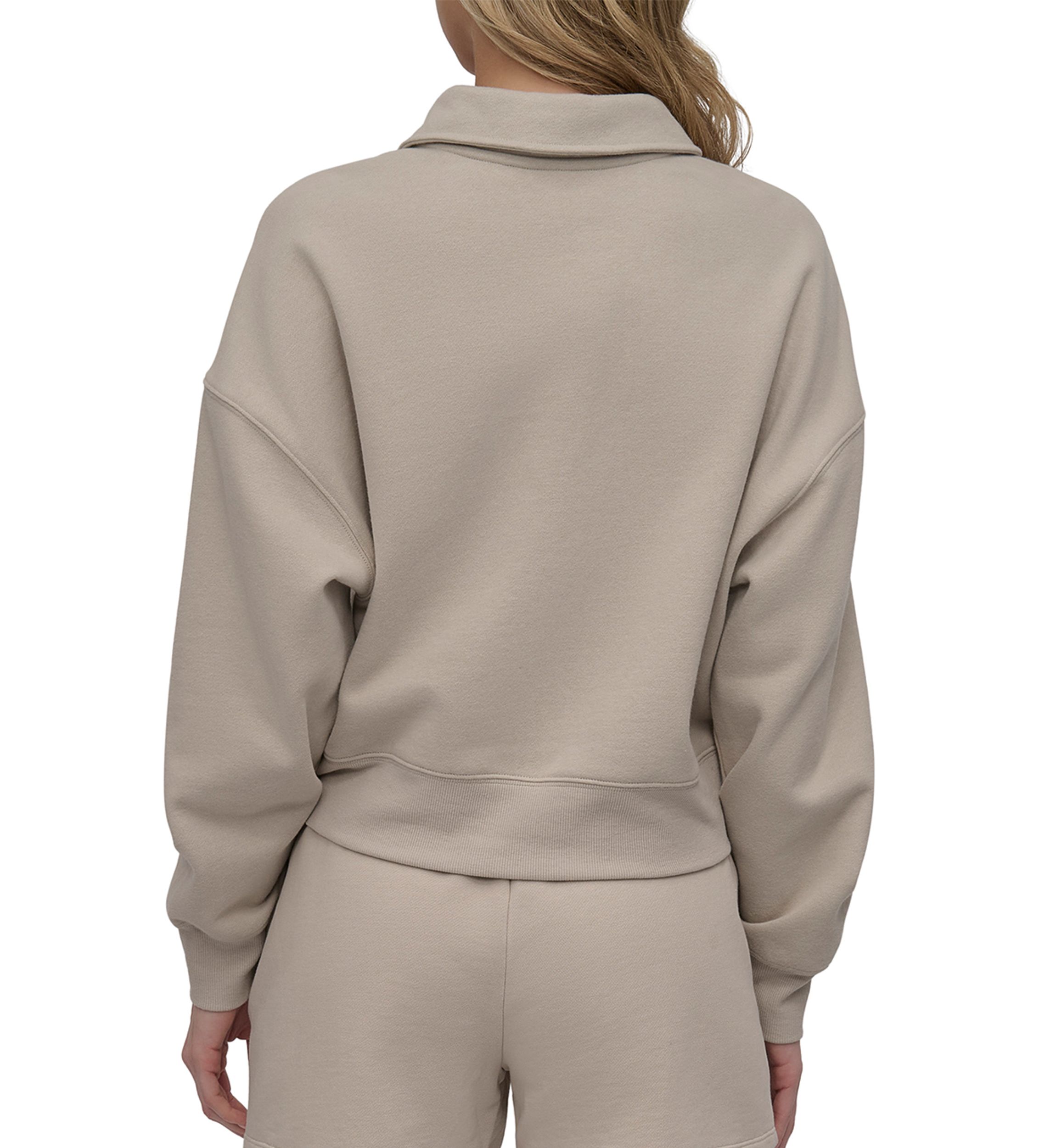 Womens Varsity Embroidered Logo Johnny Collar Pullover 