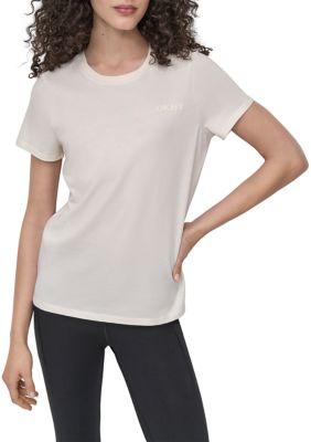 DKNY Sport Women's HD Logo Short Sleeve Relaxed Fit Crew Neck T-Shirt, Small