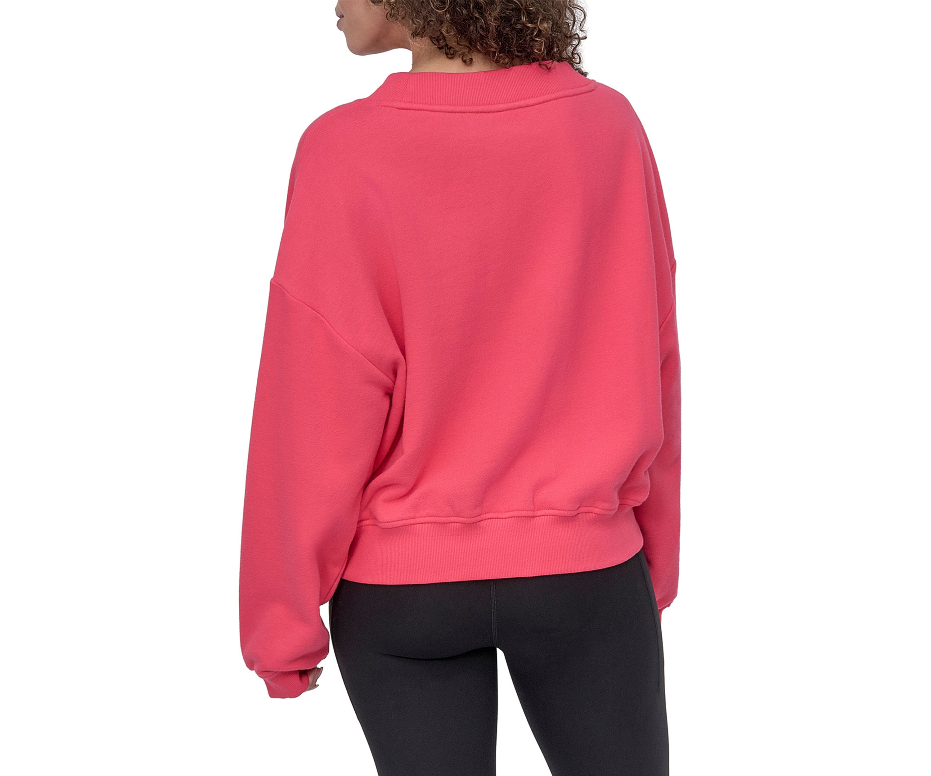 Womens Tonal Embroidered Logo Deep V-Neck Sweatshirt