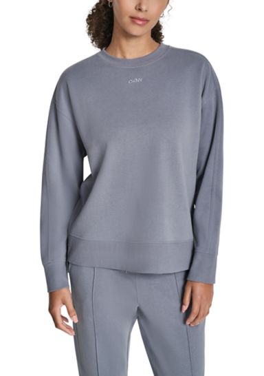 Women's Tonal Embroidered Logo High-Low Crew Neck Pullover