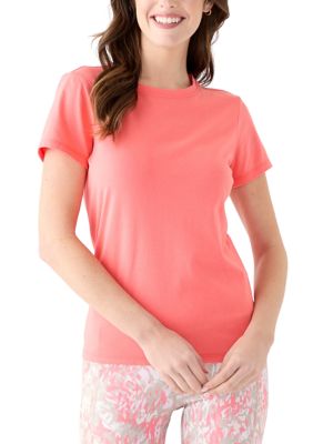 DKNY Sport Women's Solid Crew Neck Embroidered T-Shirt