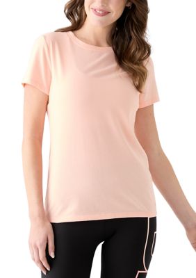 DKNY Sport Women's Solid Crew Neck Embroidered T-Shirt