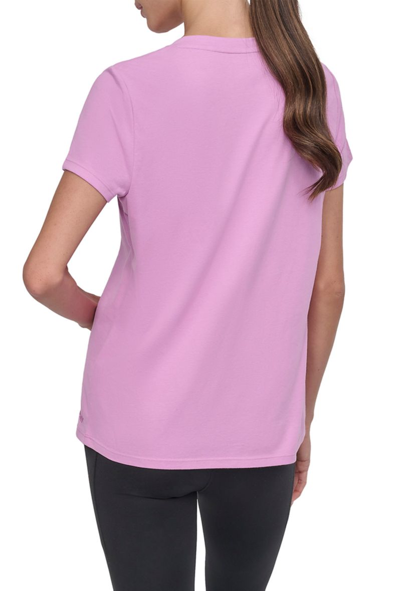 Solid V-Neck T-Shirt with Embroidered Logo 