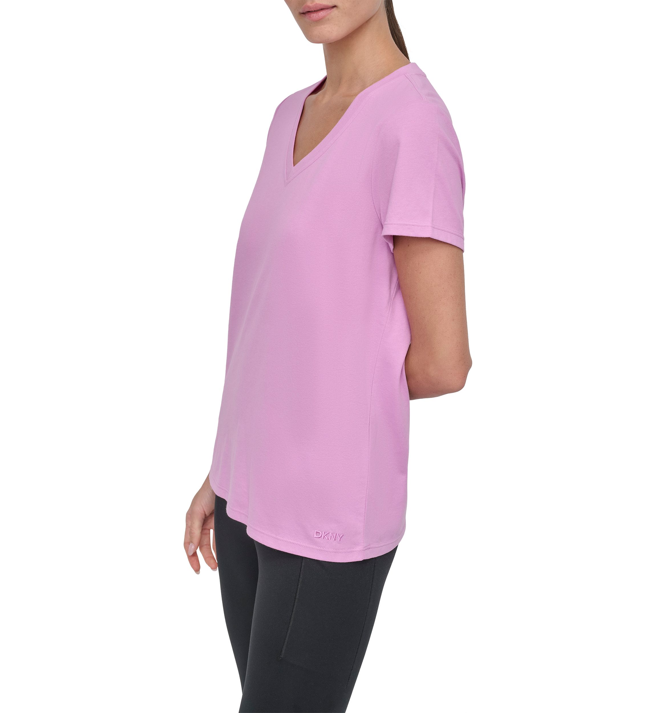 Solid V-Neck T-Shirt with Embroidered Logo 