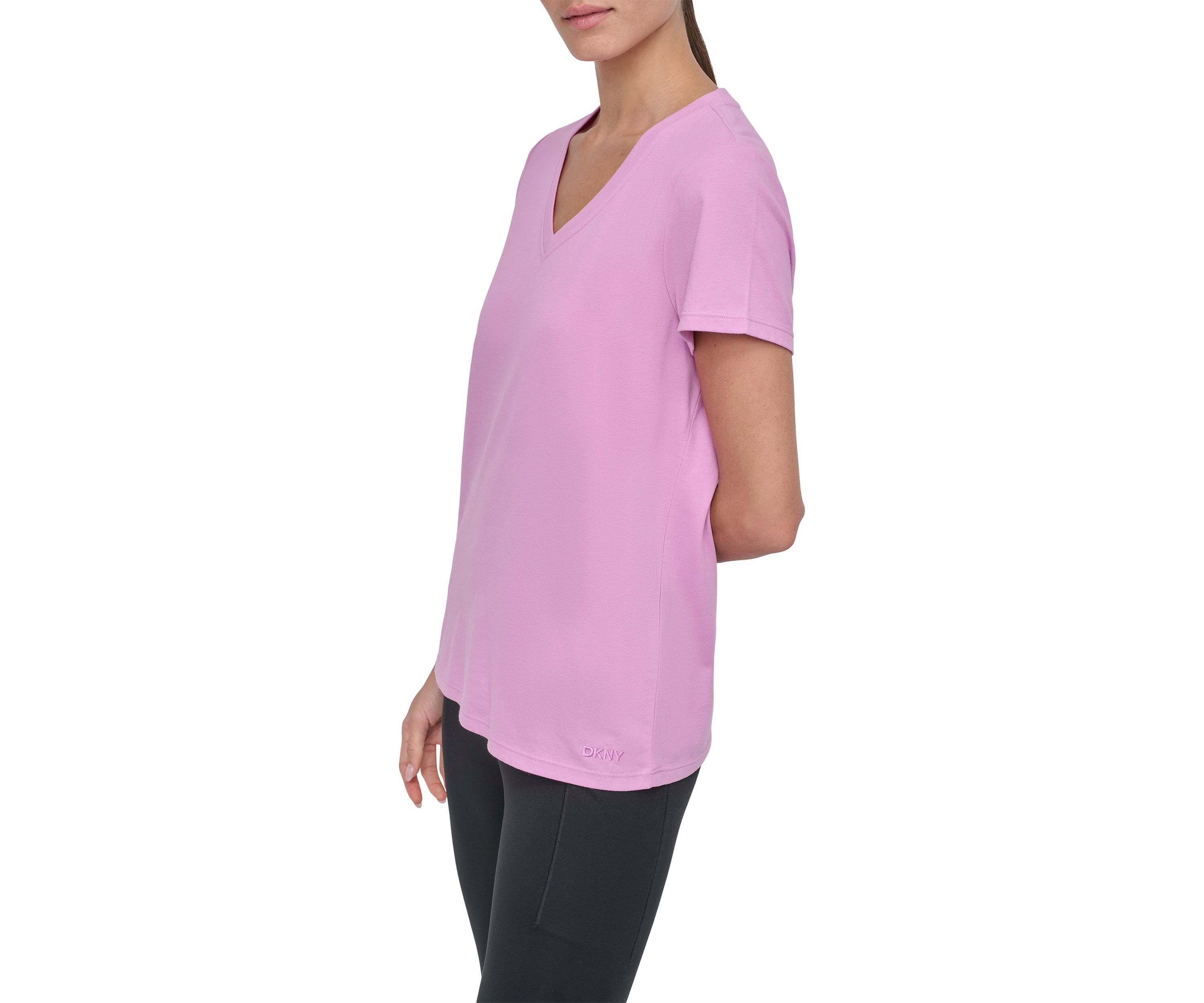 Solid V-Neck T-Shirt with Embroidered Logo 
