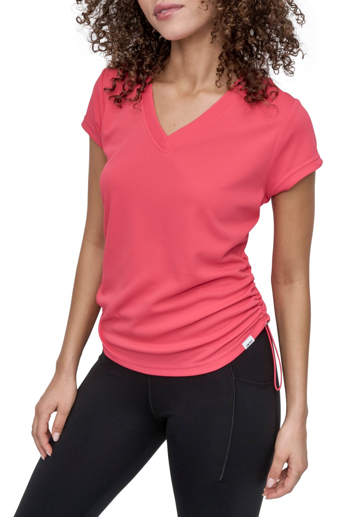 Short Sleeve Tech T-Shirt with Ruched Side Seams 