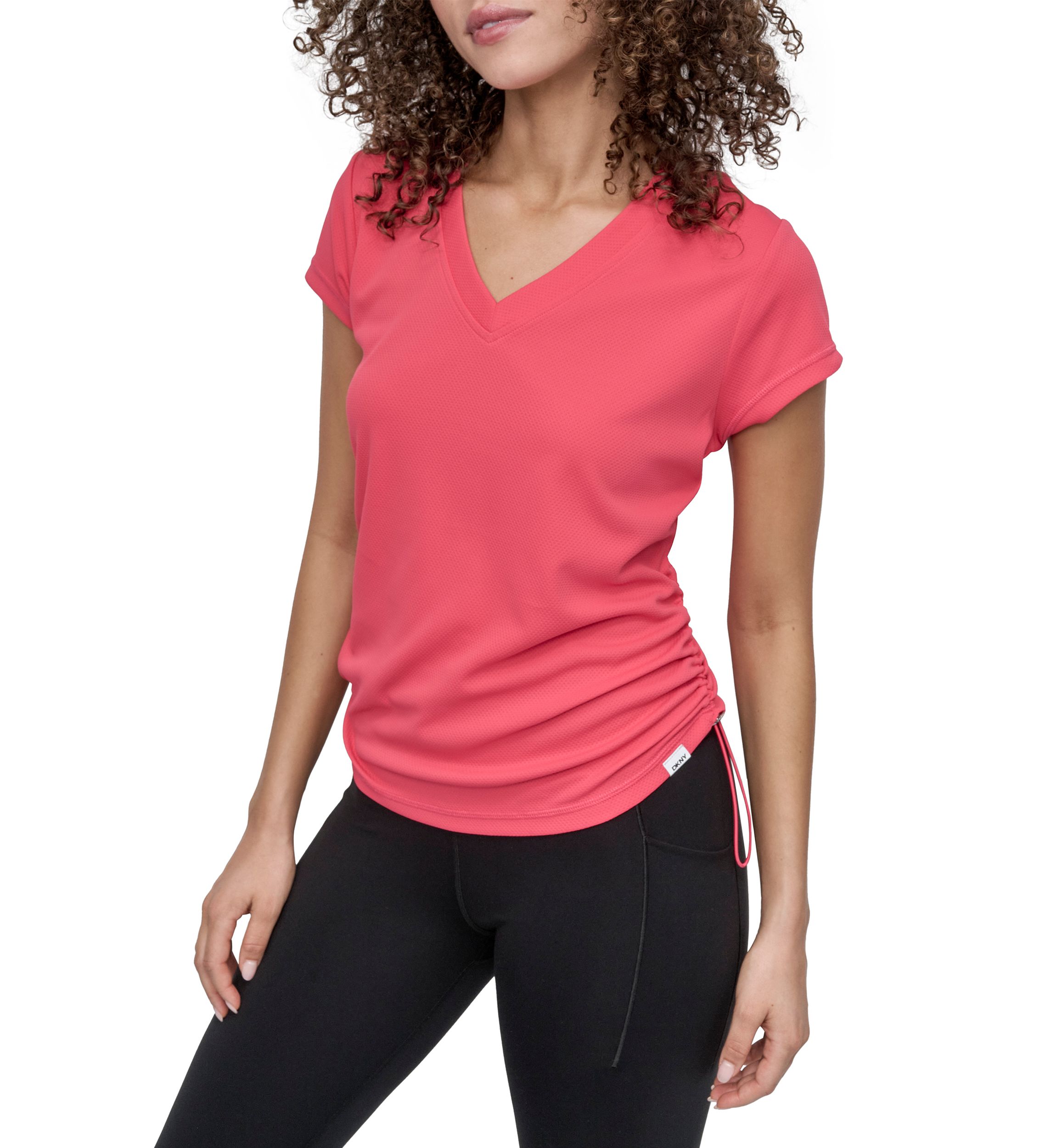 Short Sleeve Tech T-Shirt with Ruched Side Seams 