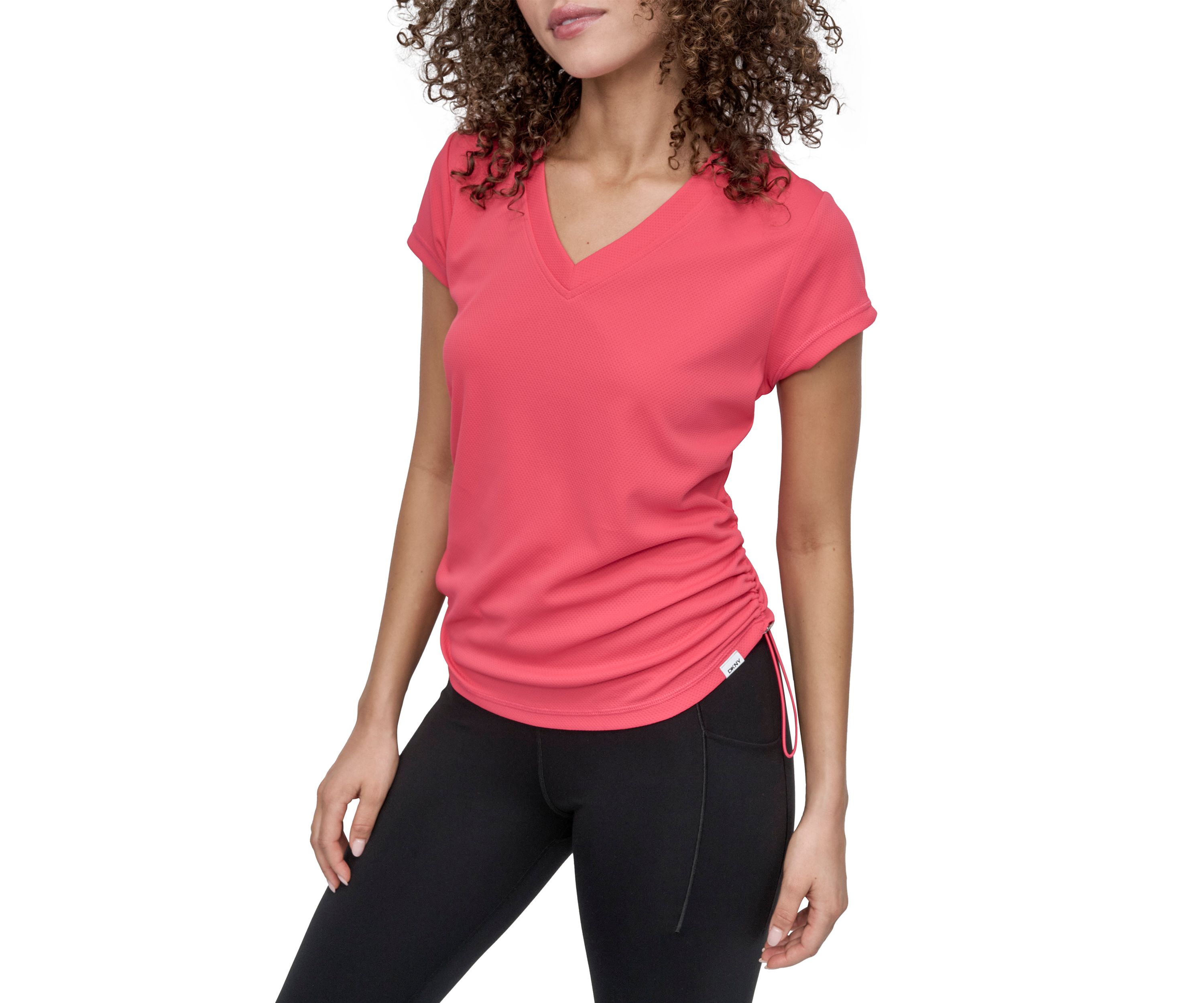 Short Sleeve Tech T-Shirt with Ruched Side Seams 