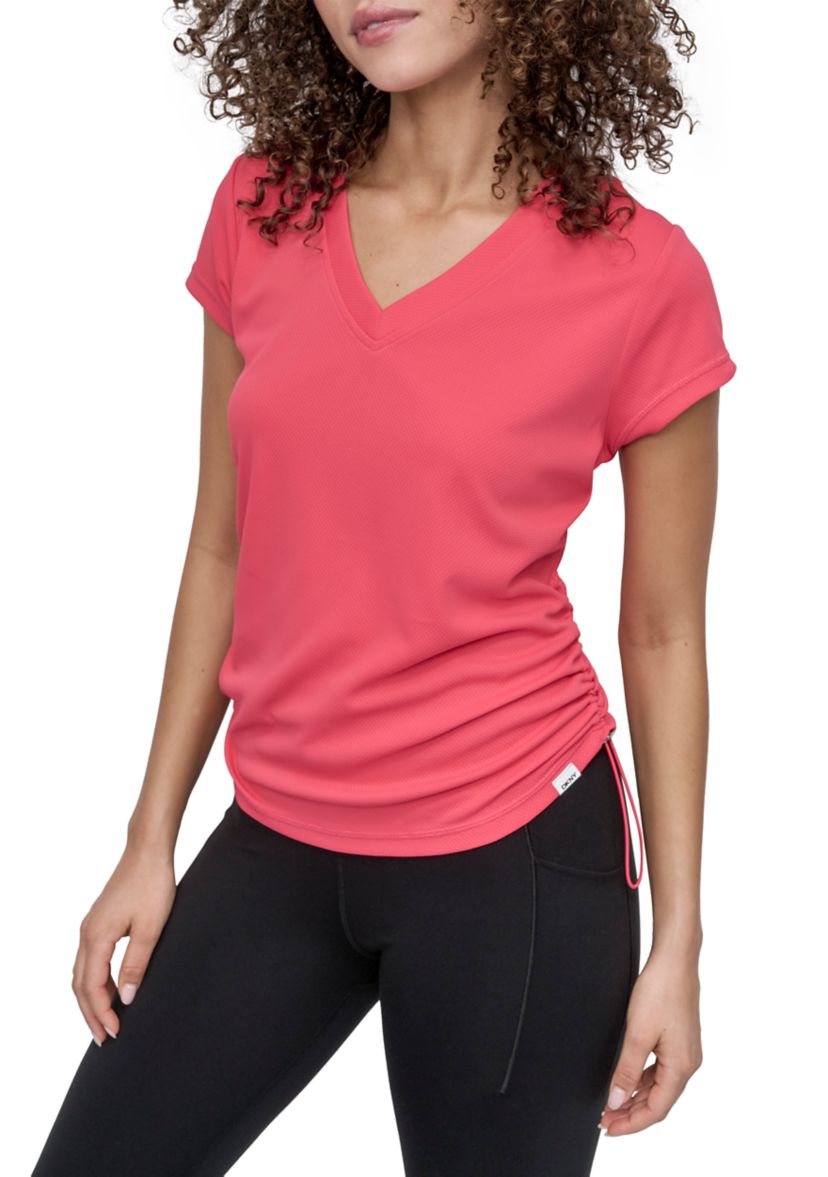 Short Sleeve Tech T-Shirt with Ruched Side Seams 