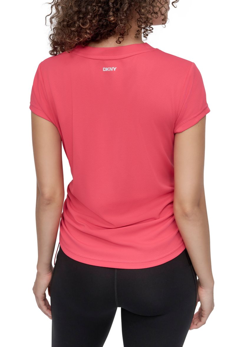 Short Sleeve Tech T-Shirt with Ruched Side Seams 