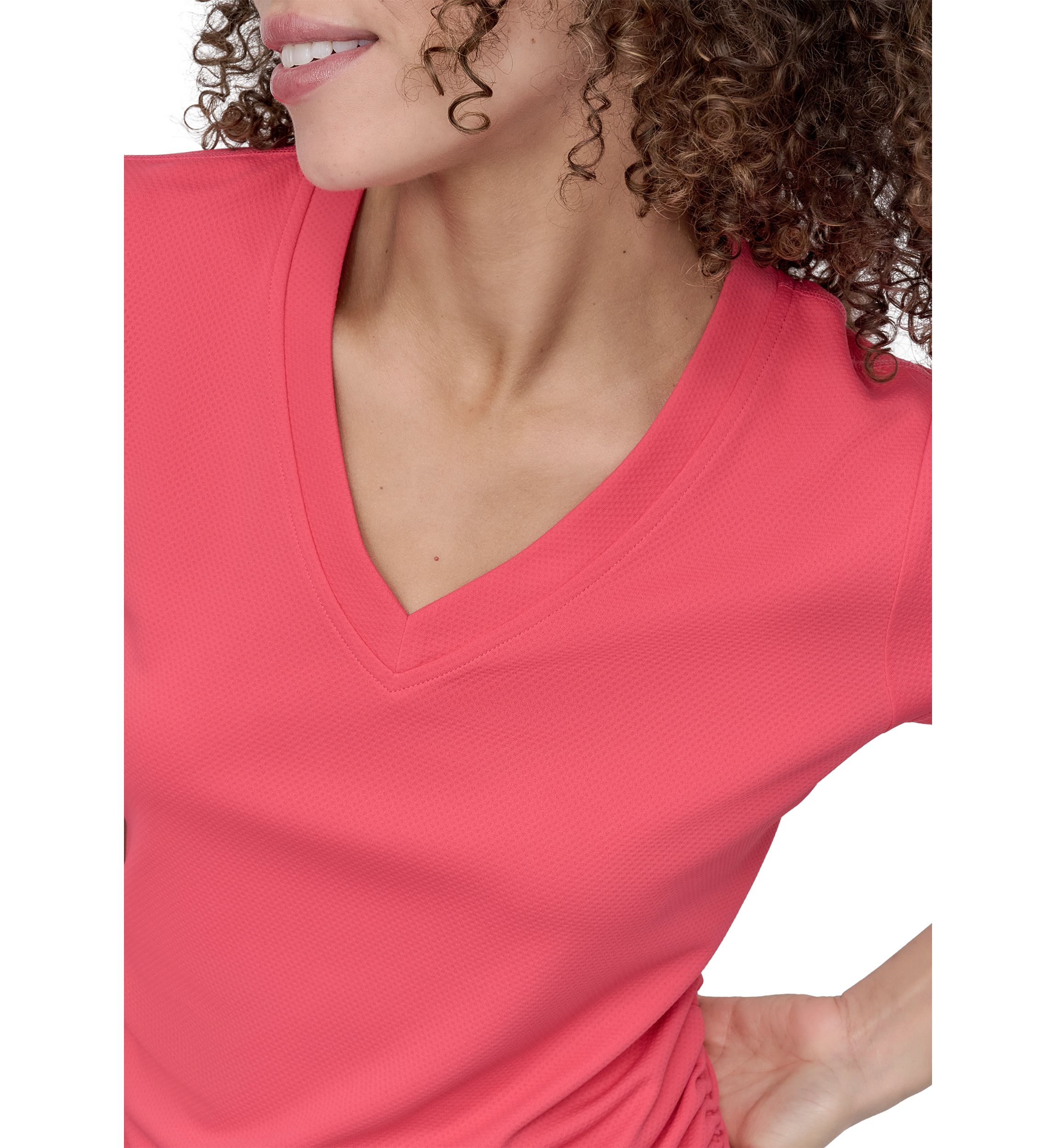 Short Sleeve Tech T-Shirt with Ruched Side Seams 