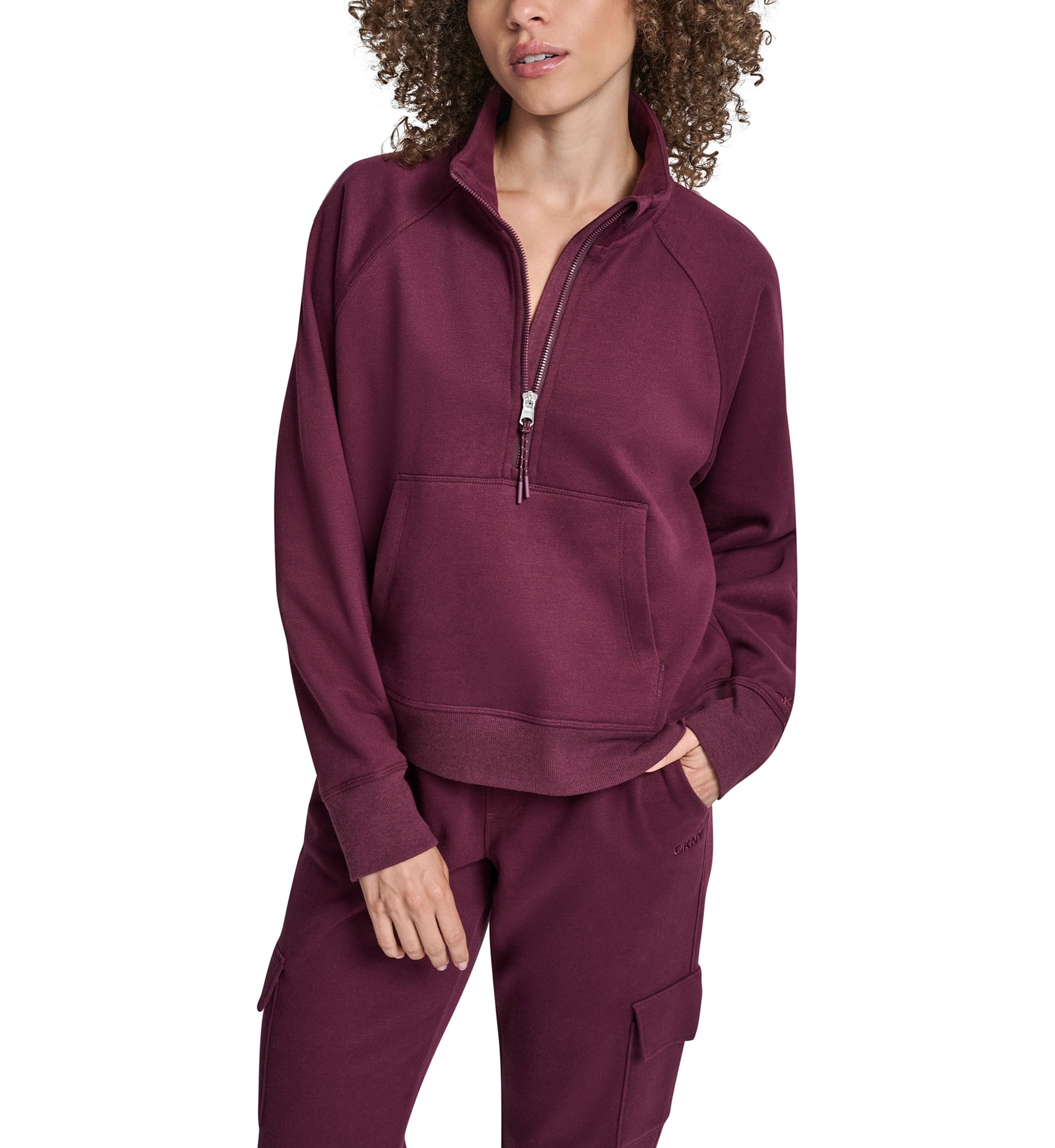 Embroidered Logo Half Zip Pullover with Kanga Pocket 