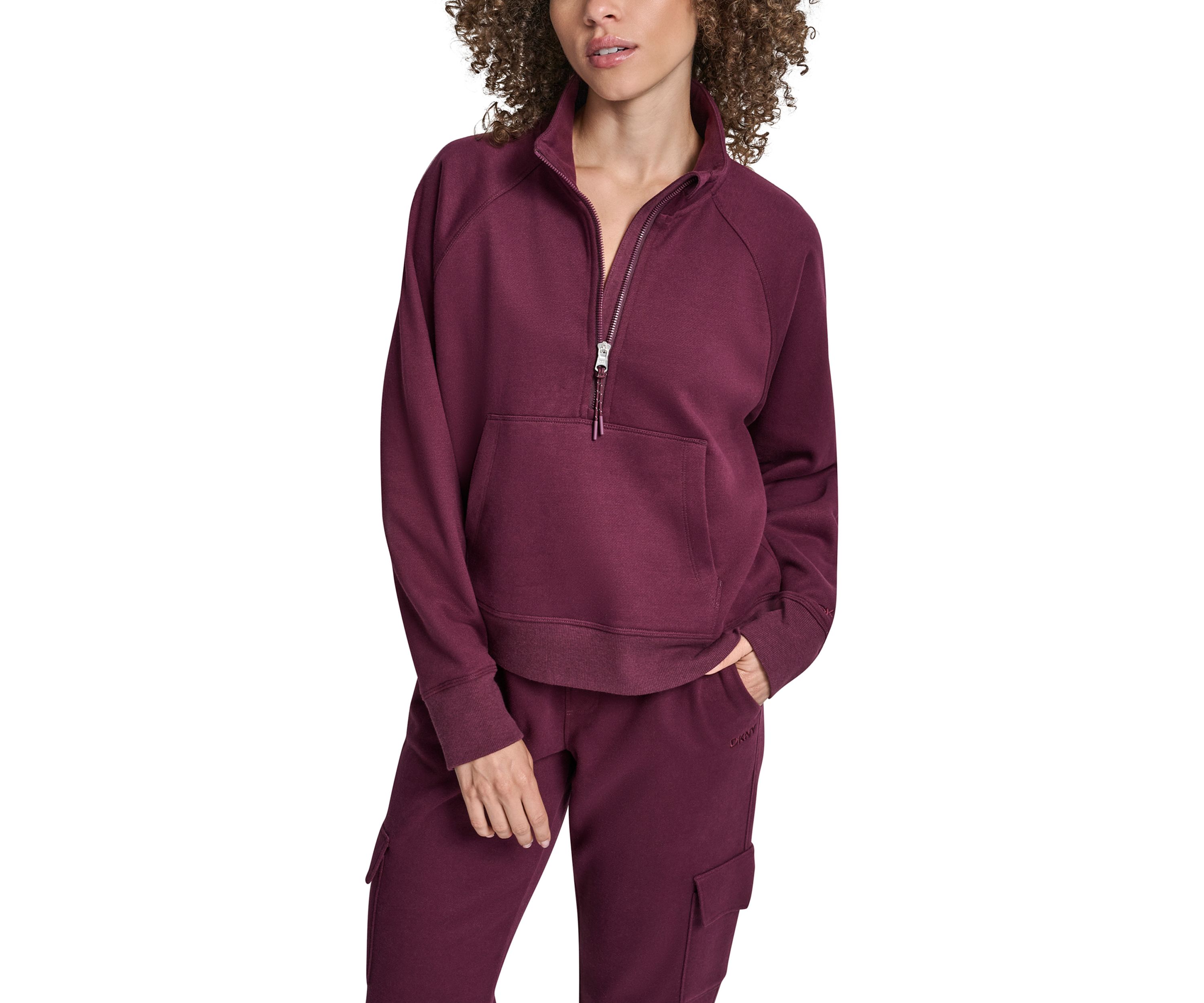 Embroidered Logo Half Zip Pullover with Kanga Pocket 
