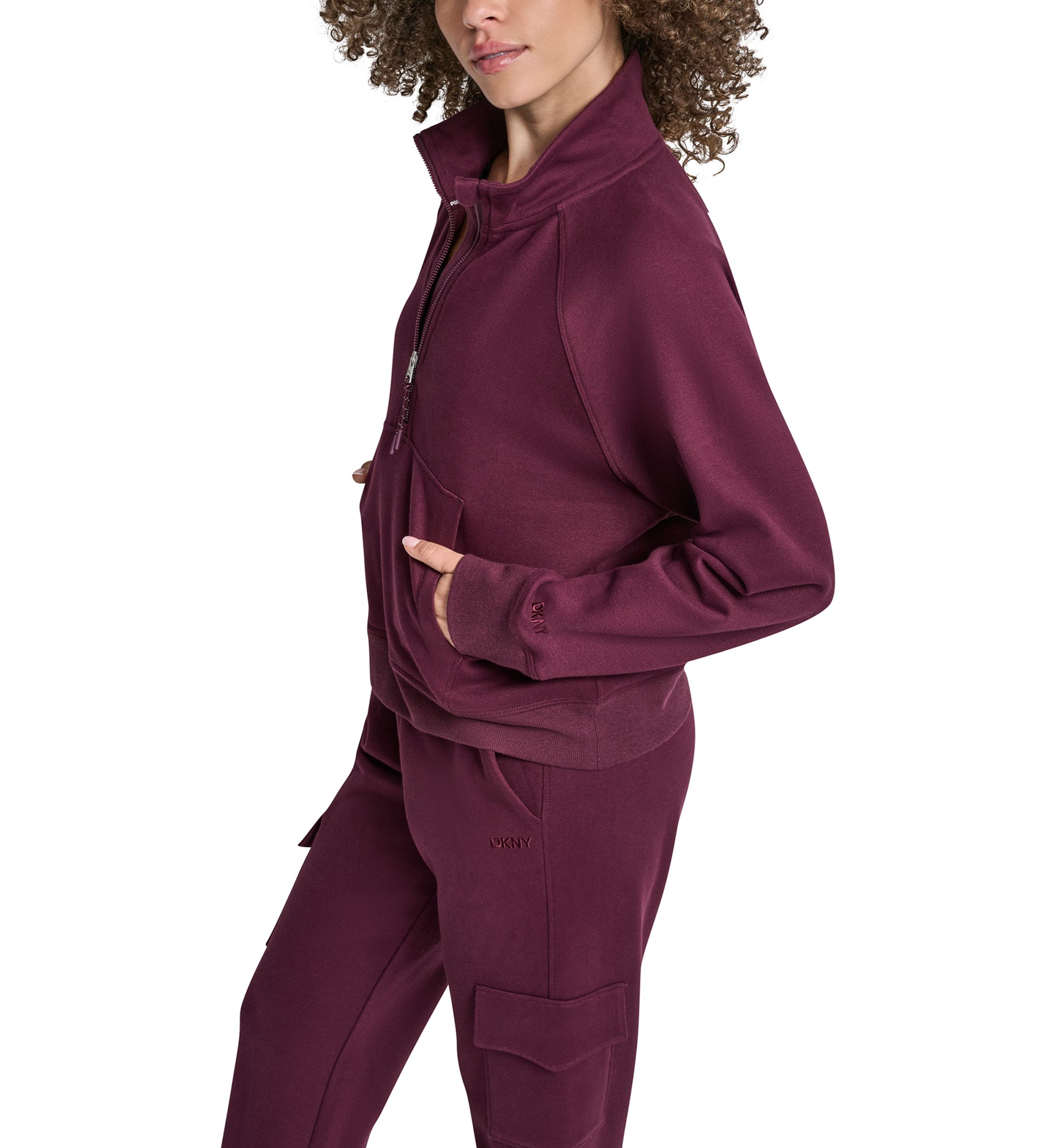 Embroidered Logo Half Zip Pullover with Kanga Pocket 
