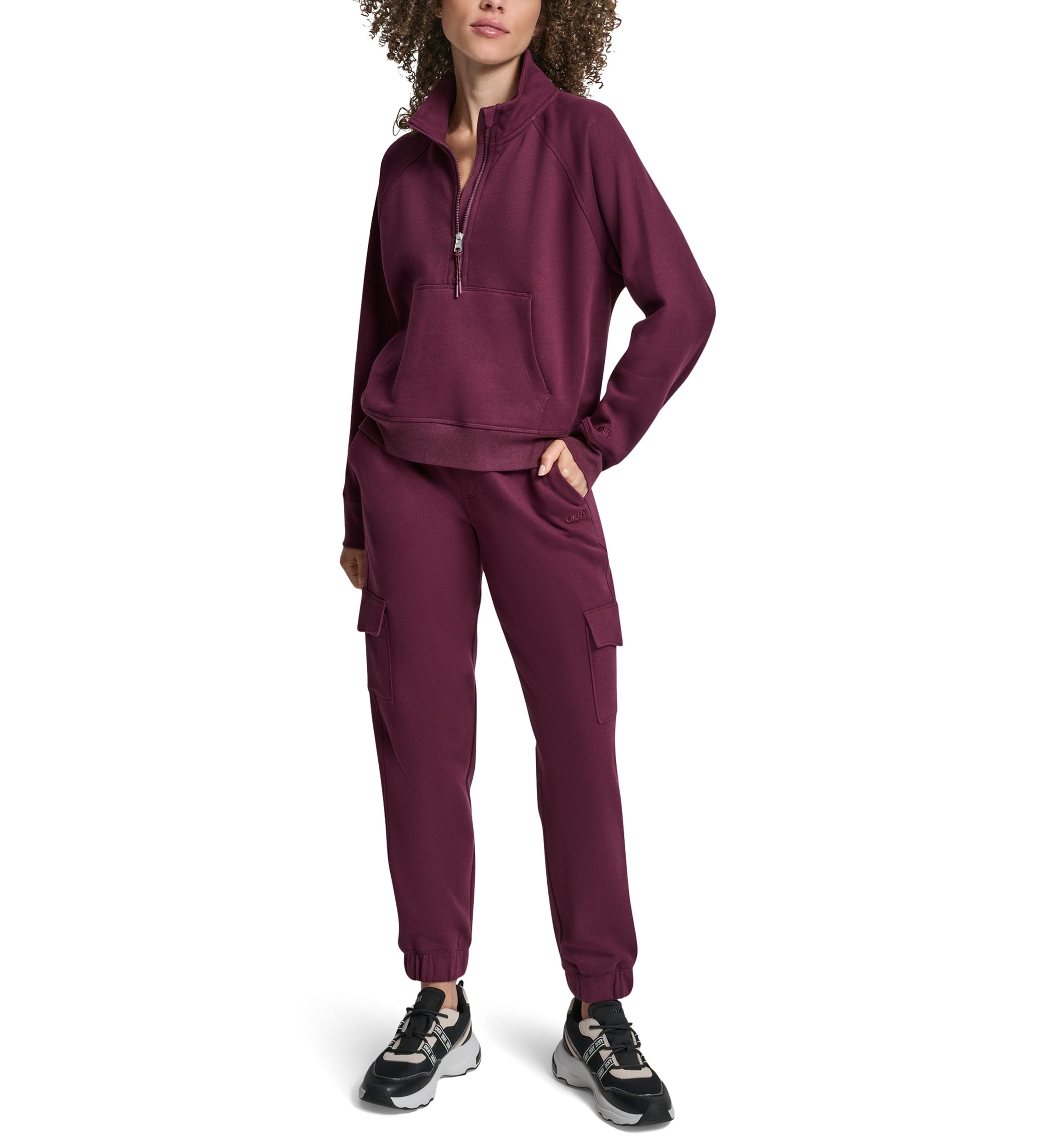 Embroidered Logo Half Zip Pullover with Kanga Pocket 