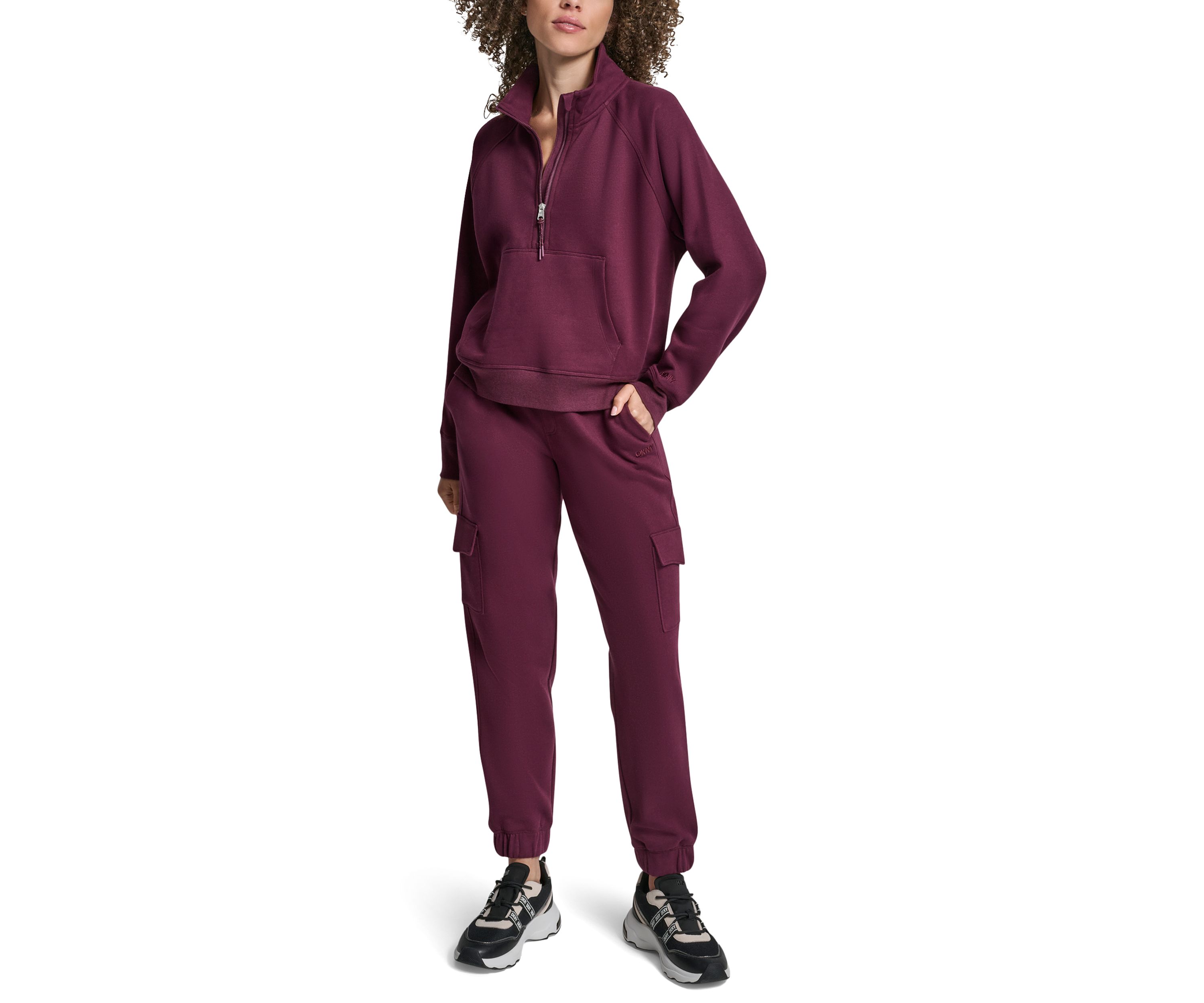 Embroidered Logo Half Zip Pullover with Kanga Pocket 