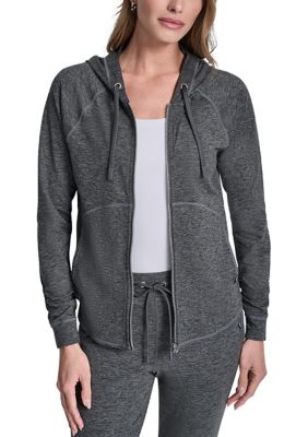 DKNY Sport Women's Spacedye Full Zip Hoodie, XS