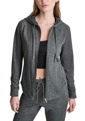 DKNY Sport Women's Spacedye Raglan Hooded Jacket, XS