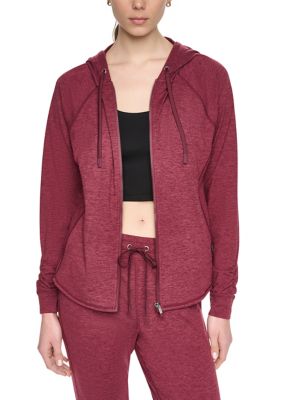 DKNY Sport Women's Spacedye Raglan Hooded Jacket, XS