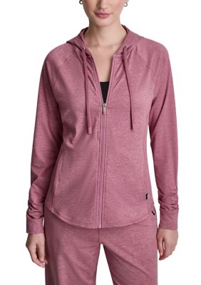 DKNY Sport Women's Spacedye Raglan Hooded Jacket, Medium