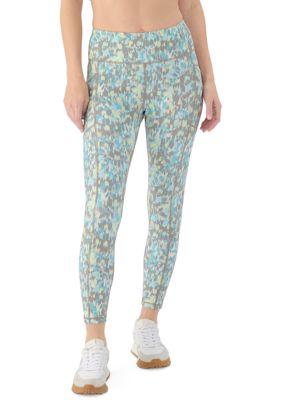 DKNY Sport Women's Elevate Interlock High Waist 7/8 Printed Fitness Tights, Small