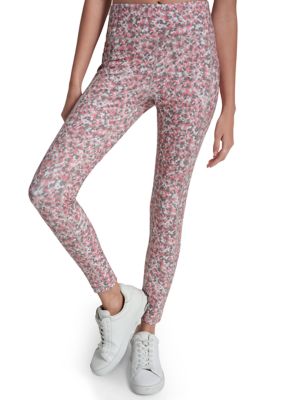 DKNY Sport Women's Elevate Interlock High Waist 7/8 Printed Fitness Tights, XS