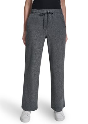 DKNY Sport Women's Spacedye Mid-Rise Wide Leg Pants