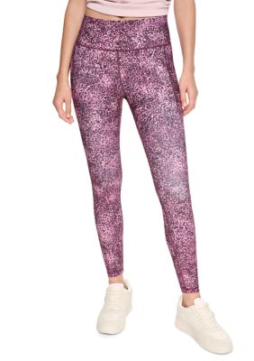 DKNY Sport Women's High Waist 7/8 Printed Fitness Tights with Pockets, XS