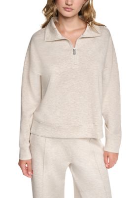 DKNY Sport Women's Highline Scuba Mock Neck Half Zip Pullover, XS